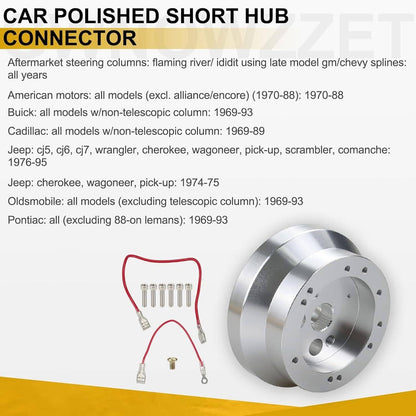 Solidspare 5 & 6 Hole Steering Wheel Polished Short Hub Adapter Ididit For GM