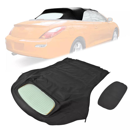 Solid Spare Fit Toyota Solara 2004-2009 08 Convertible Top & Glass Window BLACK TWILL VINYL