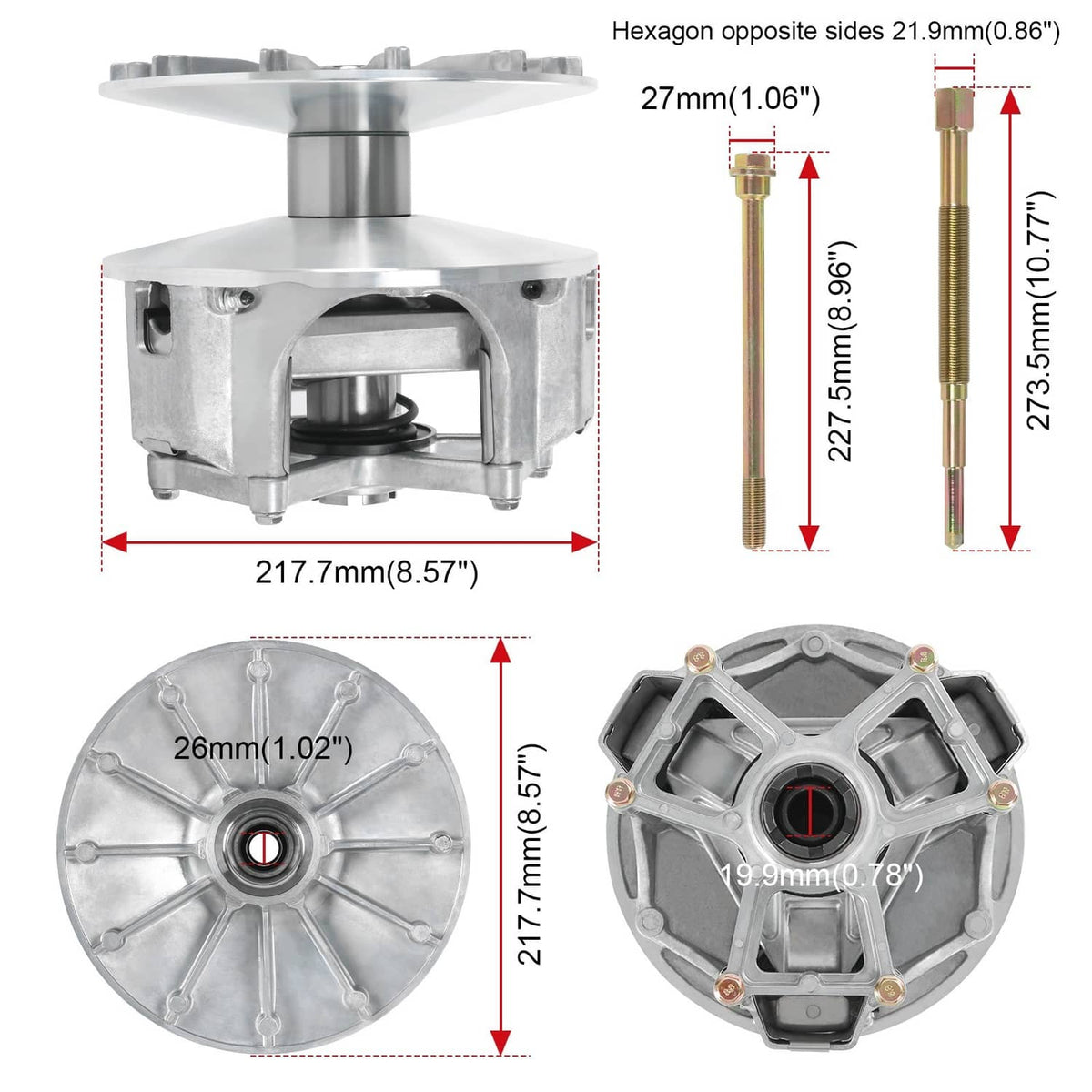 Solidspare FOR 2019-2020 POLARIS RANGER 1000 XP HD PRIMARY & SECONDARY CLUTCH ! 2018 drive