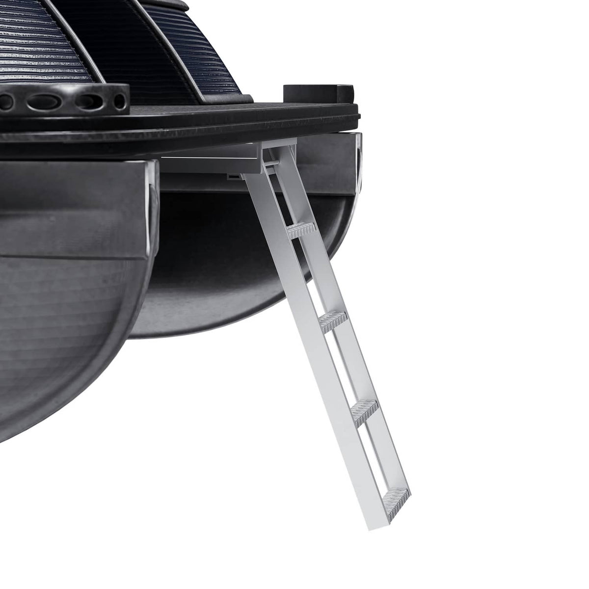 Solidspare 4 Step Pontoon Under Deck Boat Ladder Aluminum Under-Boat Mount , Silvery