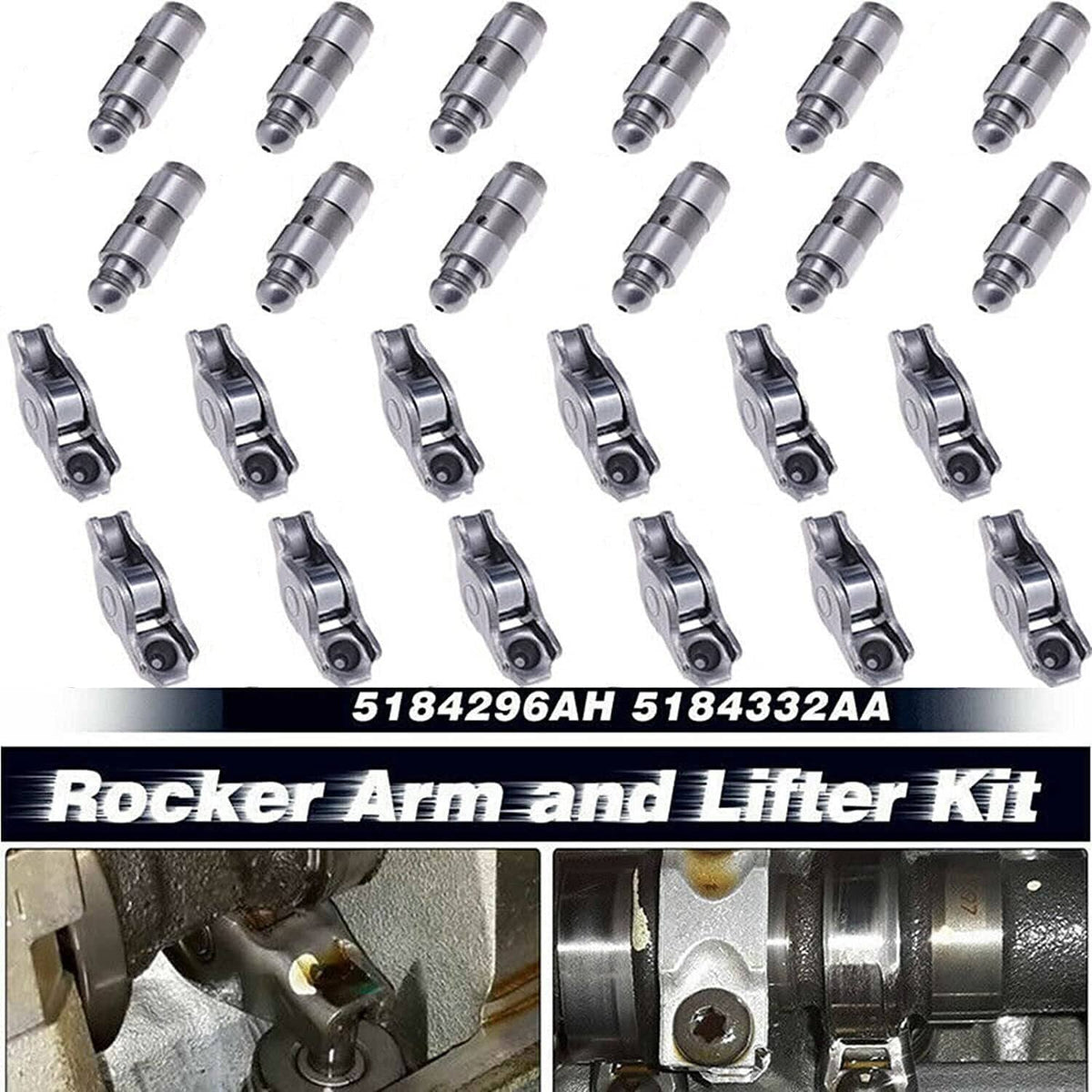 Solidspare 48Pcs Rocker Arms & Valve Lifters Kit For 2011-2020 Jeep Dodge Chrysler 3.2/3.6L