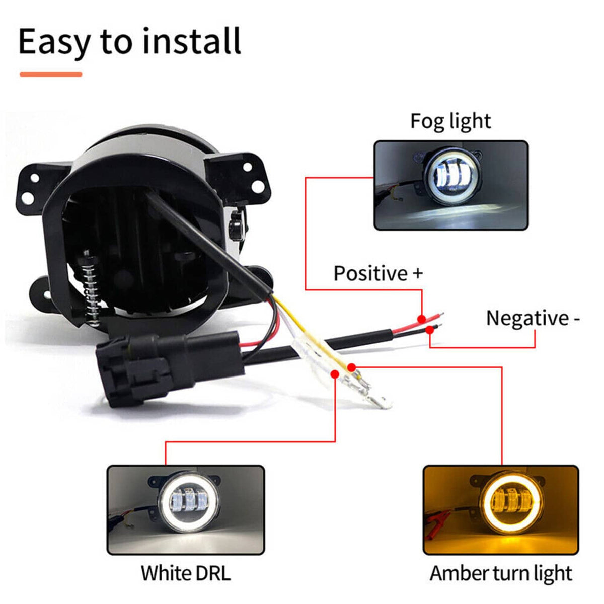 Solidspare 7" LED Headlights Fog Lights Turn Tail Lamp Combo For 07-18 Jeep Wrangler JK