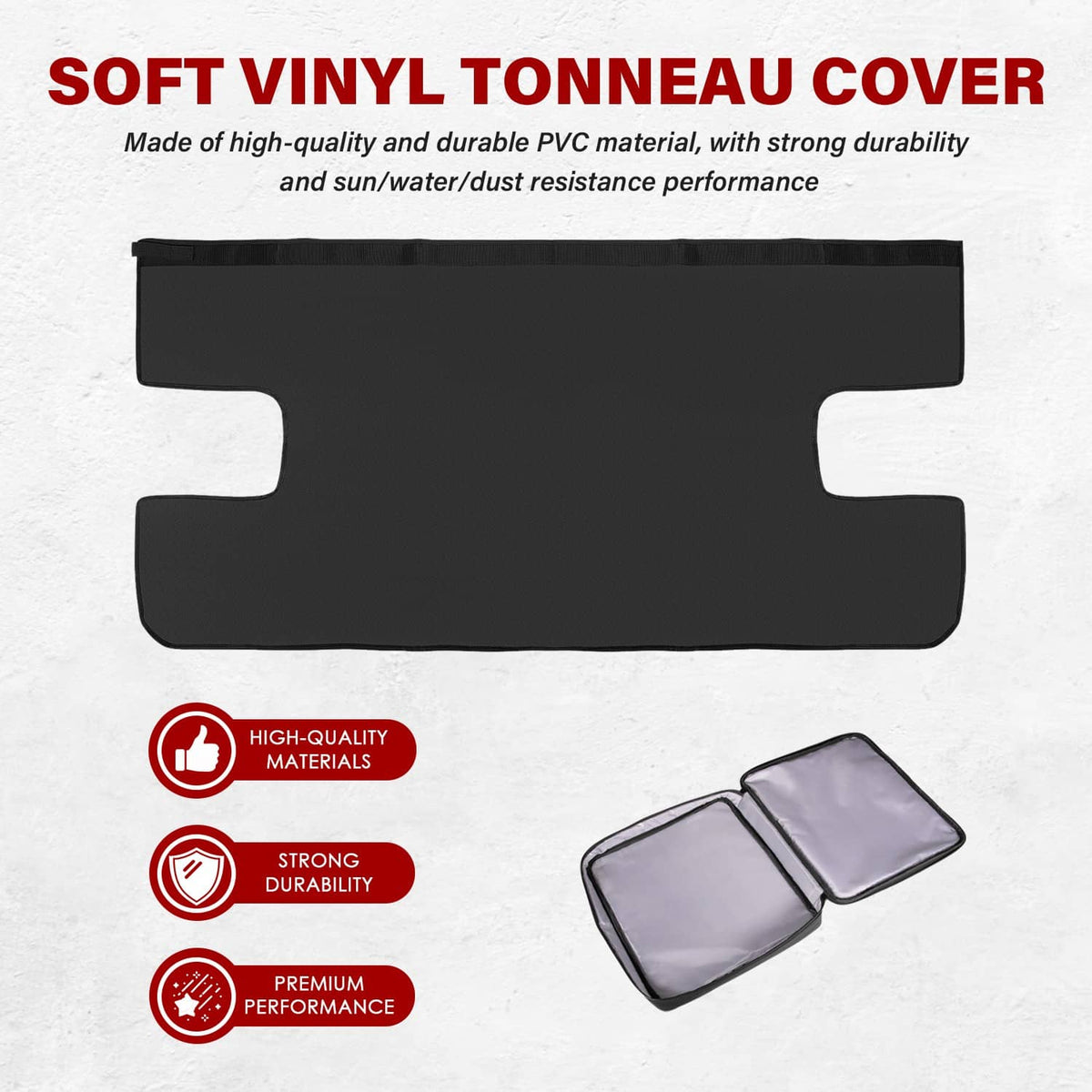 Solidspare Soft Vinyl Tonneau Cover 4-Door Rear Trunk Sunshade Fits Jeep Wrangler JLU 2018+