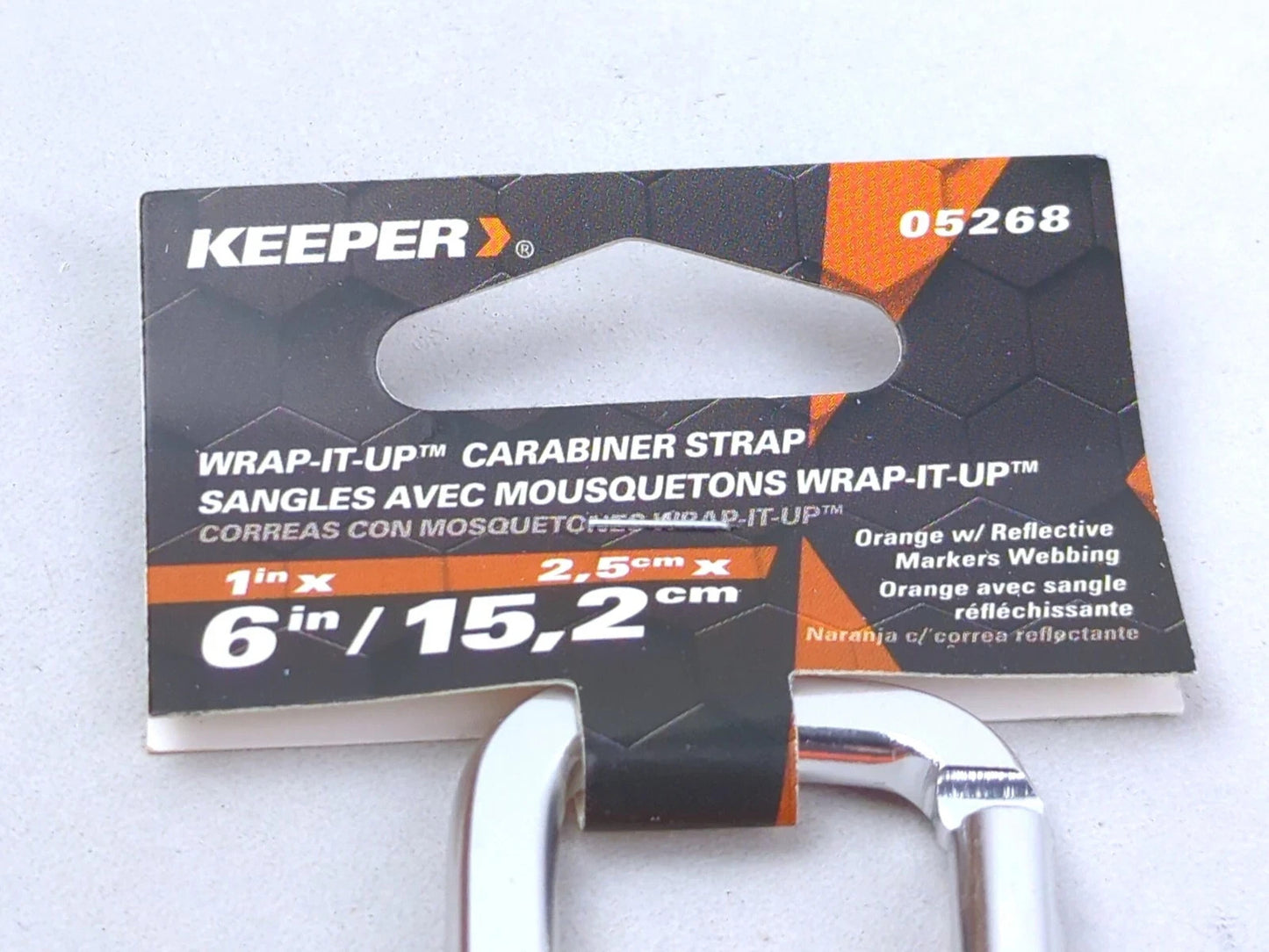 3 ~ Keeper Wrap-It-Up ORANGE BUNDLING STRAP UV Resist Waterproof Carabiner 05268