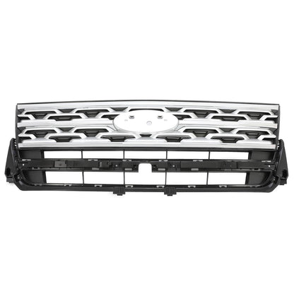 Solid Spare For Ford Explorer 2018 2019 Front Bumper Grill Upper Grille ABS Painted Chrome