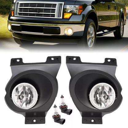 Solid Spare Pair Front Bumper Driving Lamps Fog Lights w/Bezel For Ford F150 F-150 2009-2010