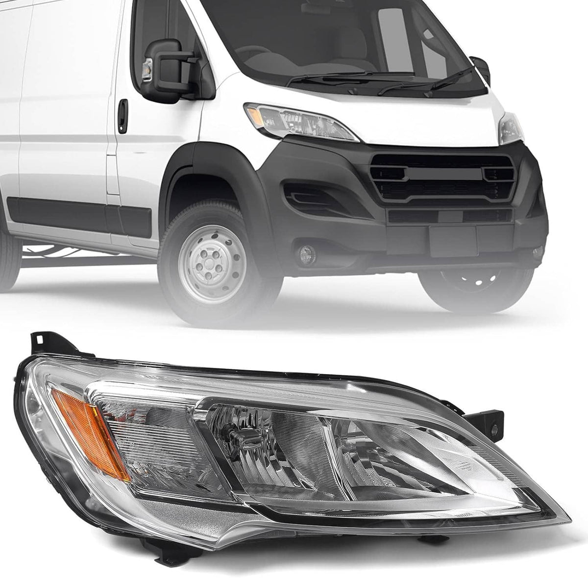 Solidspare Left+Right Side Headlight Halogen For 2023-2026 Dodge Ram Promaster 1500 2500