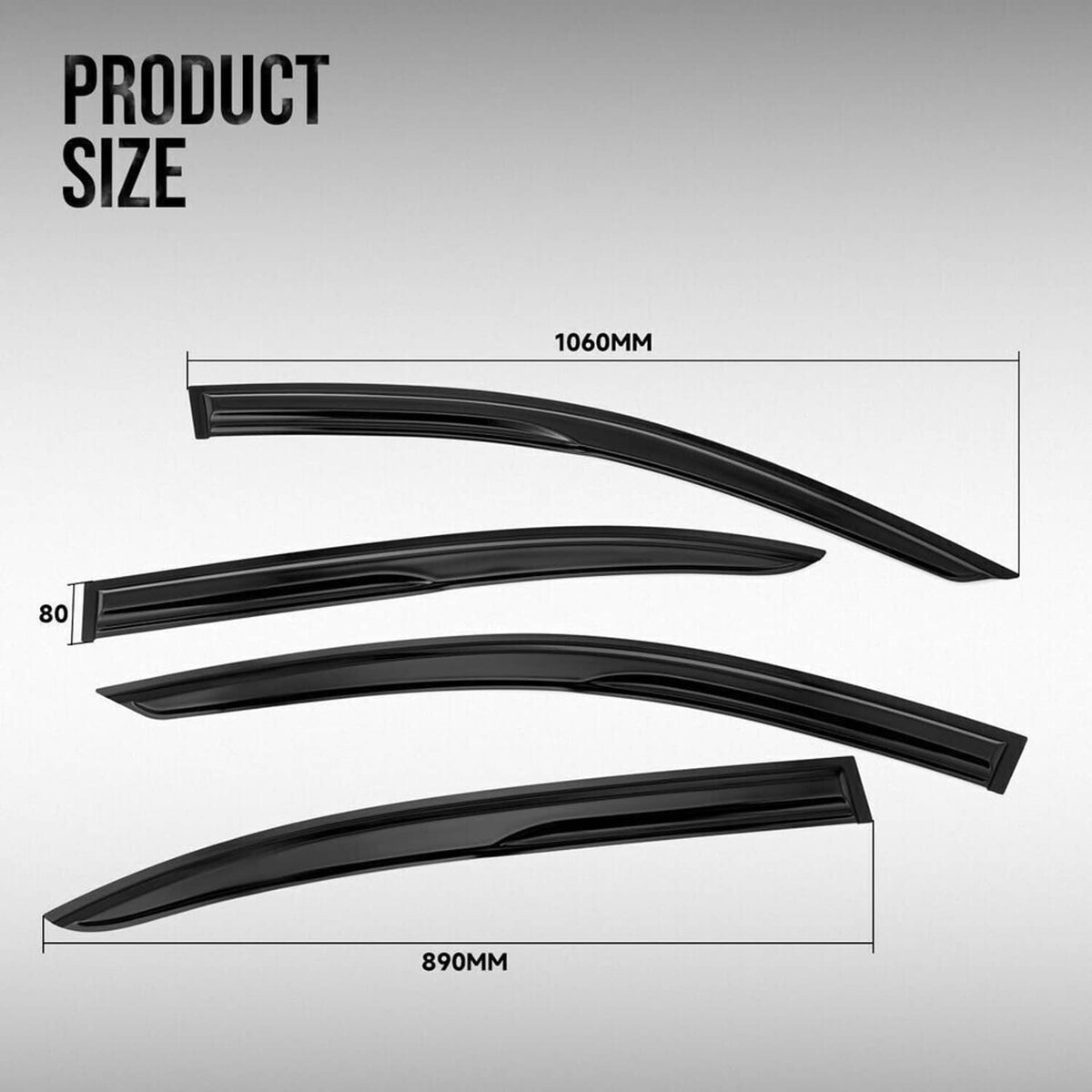 Solidspare Window Visor Rain Guard Vent For Honda Accord 2008-2012 Wavy Mugen Style Tinted