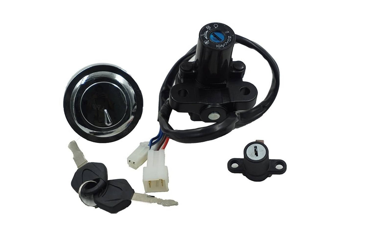 Solidspare Ignition Switch Fuel Gas Cap Cover Seat Lock Key for Yamaha XVS950 V Star 950