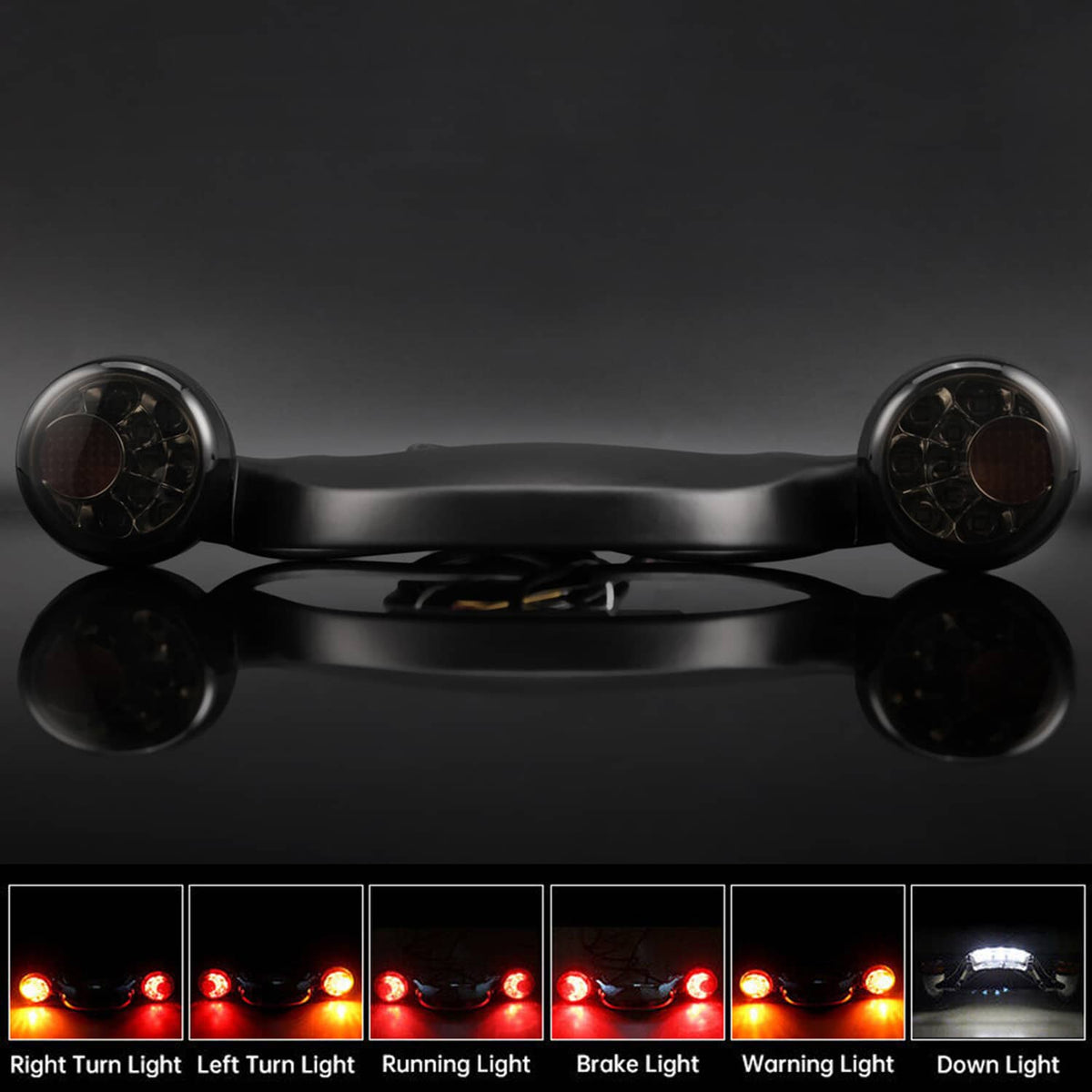 Solidspare Rear Bullet Brake LED Light Bar Turn Signals For Harley Road King Street Glide