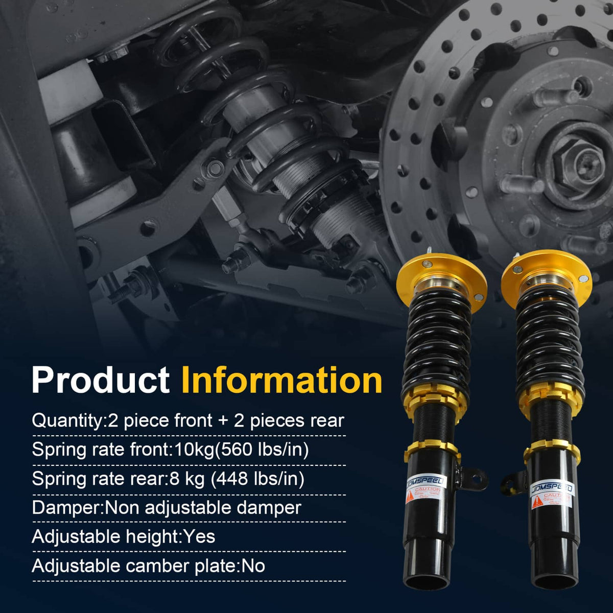 Solidspare Coilovers Suspension Kit For 2006-2013 BMW 3-Series E90 E91 E92 Adj Height