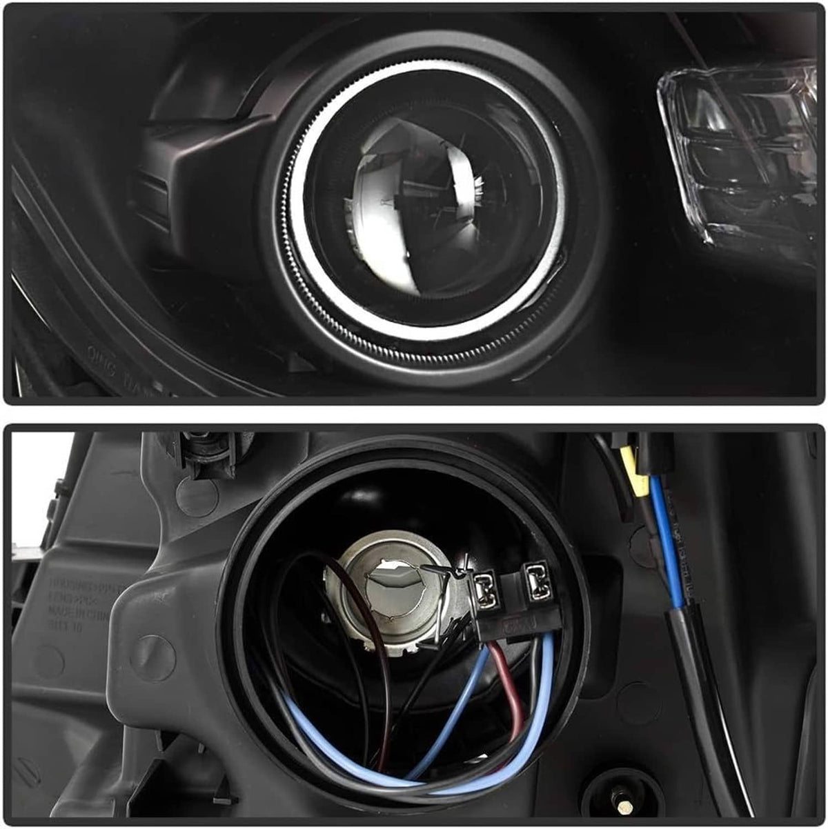 Solidspare For 2011-2015 Ford Explorer 11-15 Halogen Projector Headlights Chrome Clear Pair