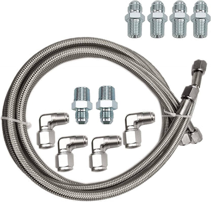 Solidspare SS Braided Transmission Cool Hoses Lines Kit For 700R4/ TH350/ TH400/ NP-700RTL