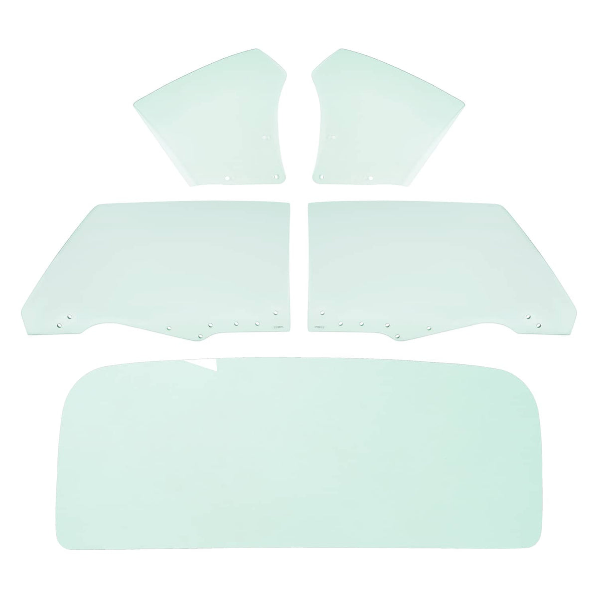 Solid Spare For Chevrolet Chevelle 1970-1972 2Door Rear & Side Door Window Glass 5PCs