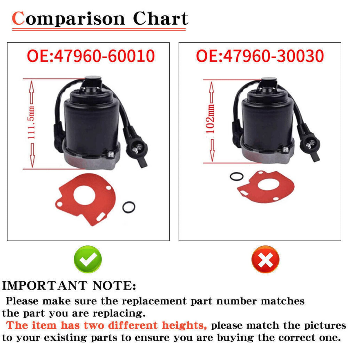 Solidspare ABS Brake Booster Pump Motor Rebuilt 47960-30030 for Toyota 4Runner Lexus GS300