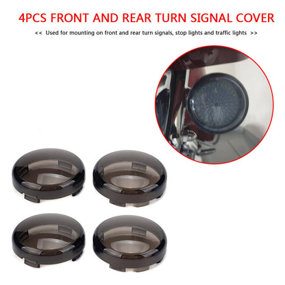 Solidspare 4PCS For Harley Heritage Softail Touring Turn Signal Light Lamp Cover Smoke Lens