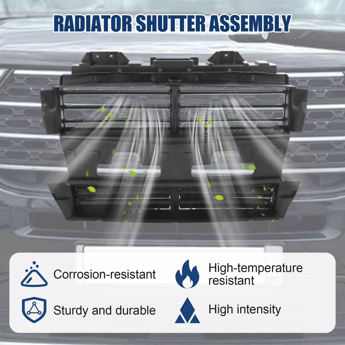 Solidspare Radiator Shutter W/ Motor Assembly For 2013-2019 Ford Explorer JB5Z8475A