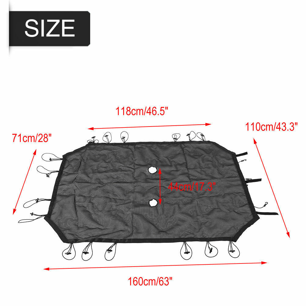 Sun Shade Bimini Bikini Top Shield for 4 Door 4Dr Jeep Wrangler JK JKU Unlimited