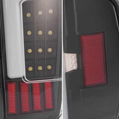 Solid Spare Black For 2004-2012 Chevy Colorado GMC Canyon LED Tube Tail Lights Brake Lamps