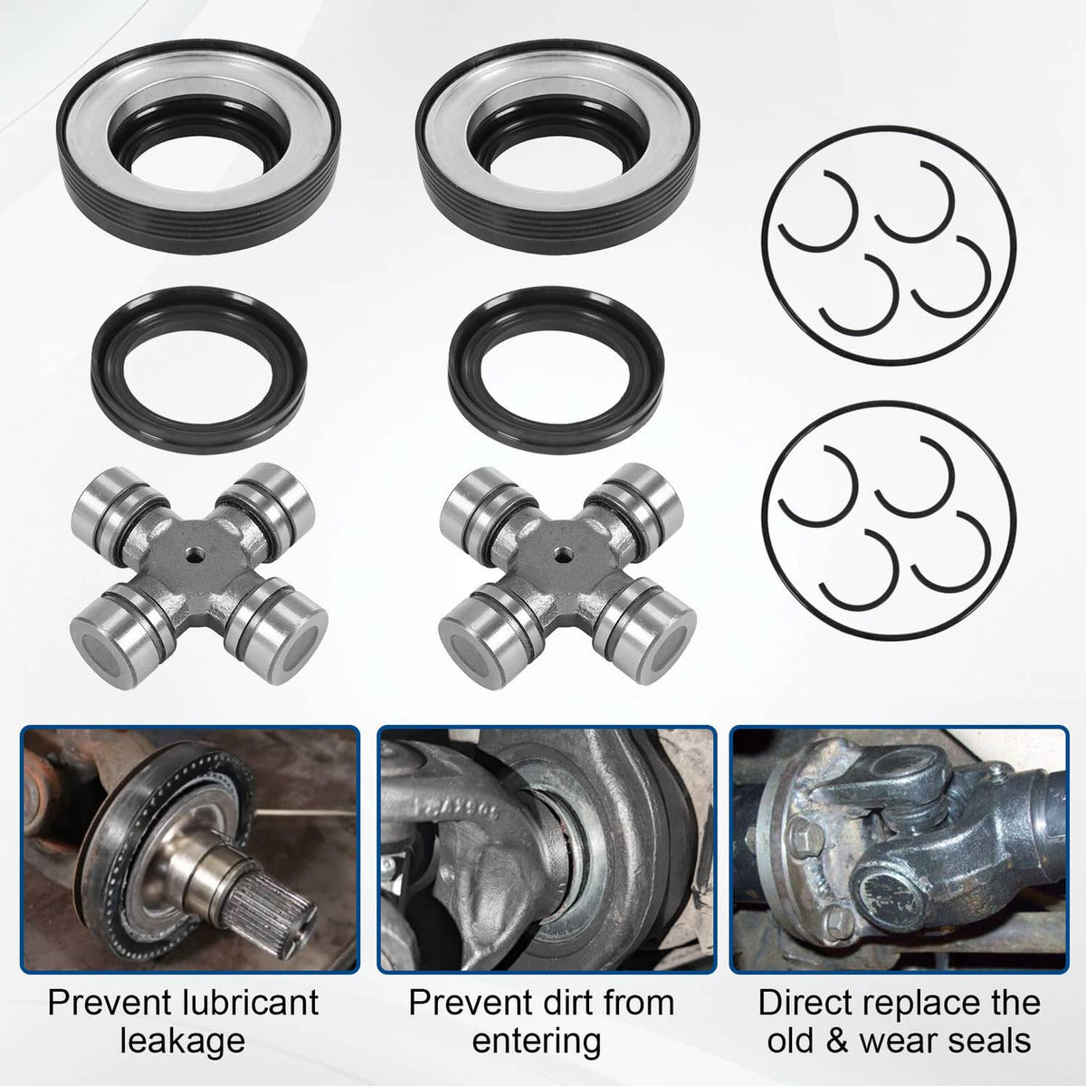 Solidspare Front Axle Seal And U Joint Kit For 1998-04 Ford F250 F350 Excursion DANA 50 60