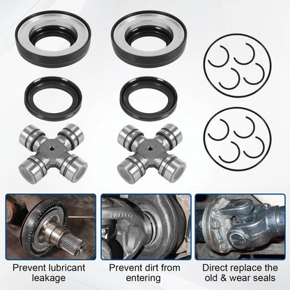 Solidspare Front Axle Seal And U Joint Kit For 1998-04 Ford F250 F350 Excursion DANA 50 60