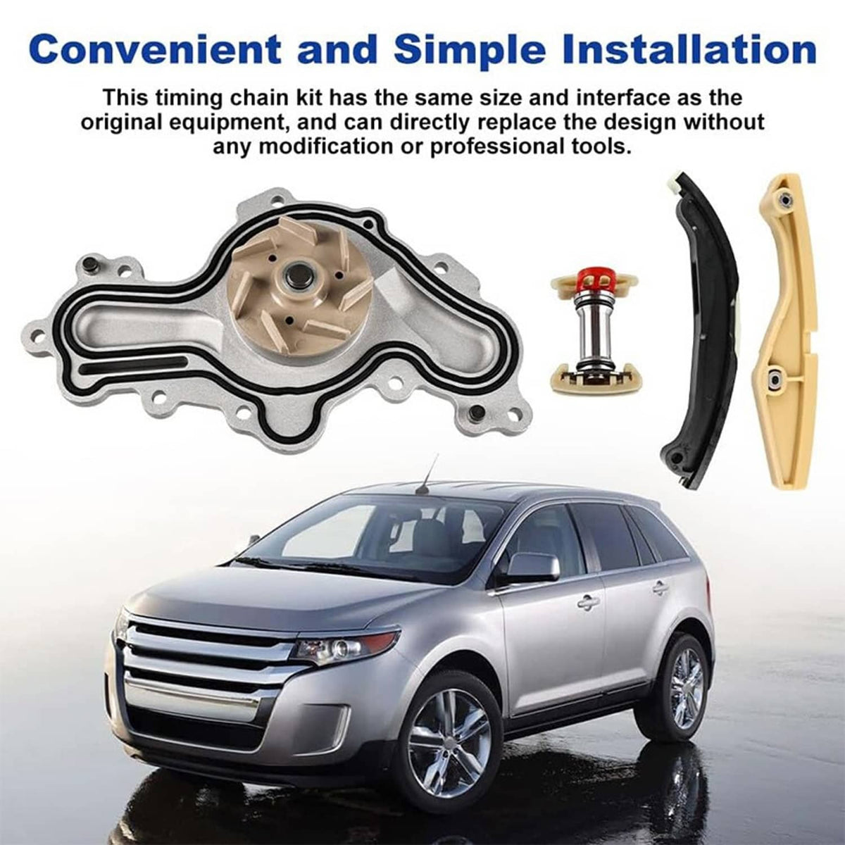 Solidspare Timing Chain Kit & Water Pump For 2011-2019 Ford F150 Explorer Edge Flex 3.5 3.7