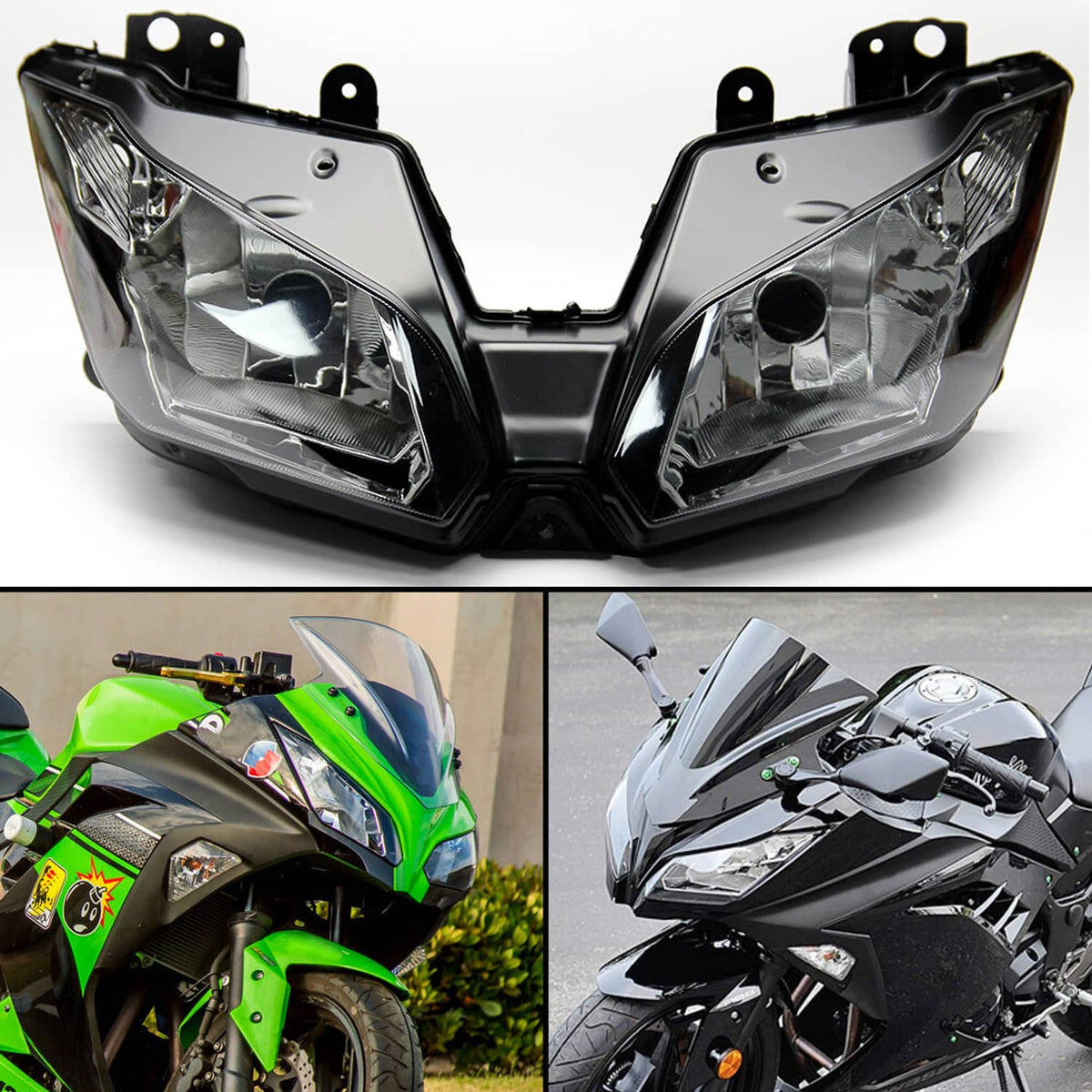 Solidspare For 2013-2017 Kawasaki EX300 Ninja 300 Front Headlight Head light Lamp Assembly