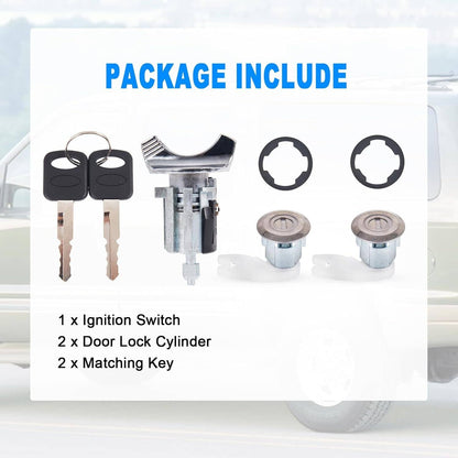 Solidspare Ignition & Door Lock Cylinder Set For 92-96 Ford Bronco F-150 250 350 Keyed Alik
