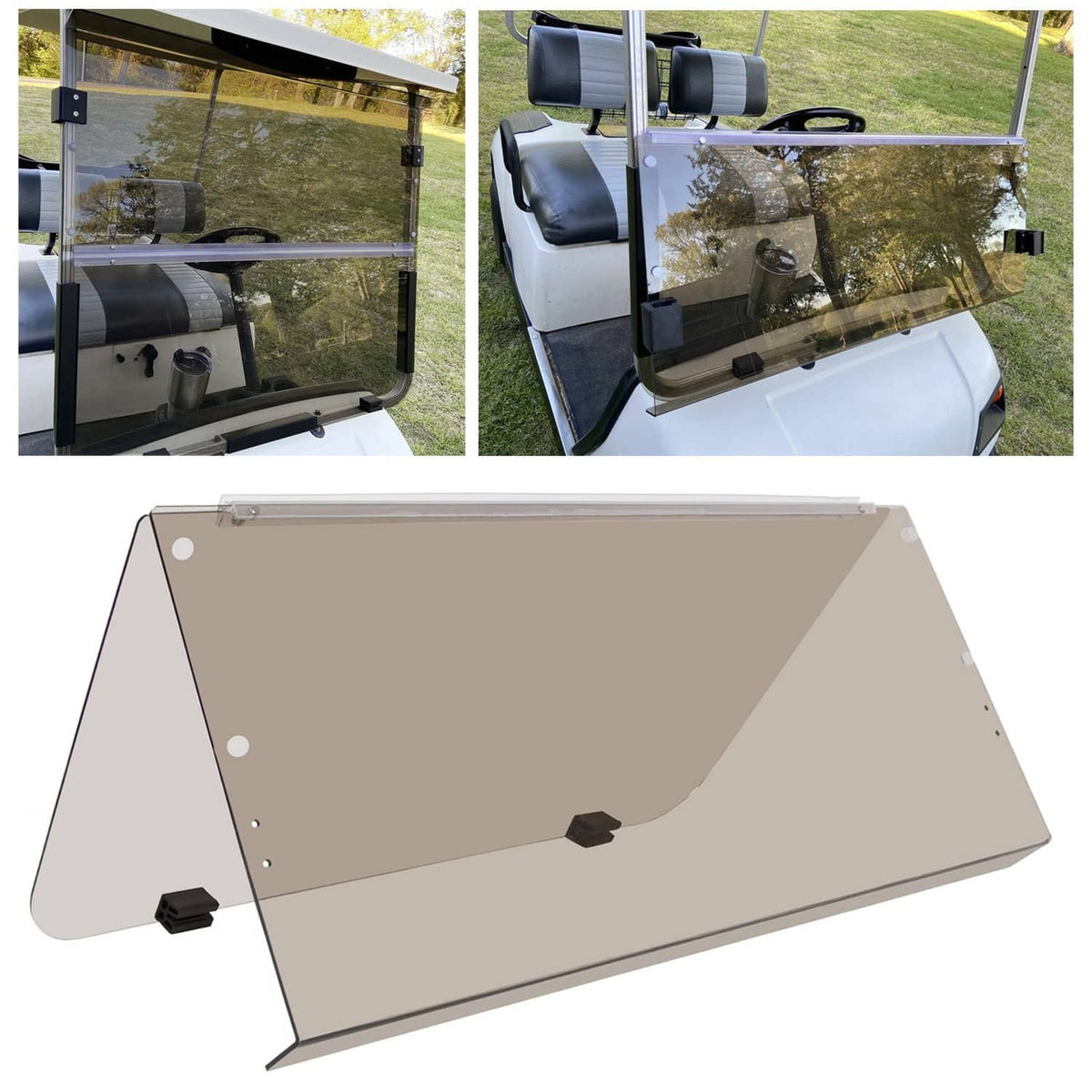 Solidspare Golf Cart Tinted Folding Windshield Windscreen For Yamaha G14 G16 G19 1995-2003