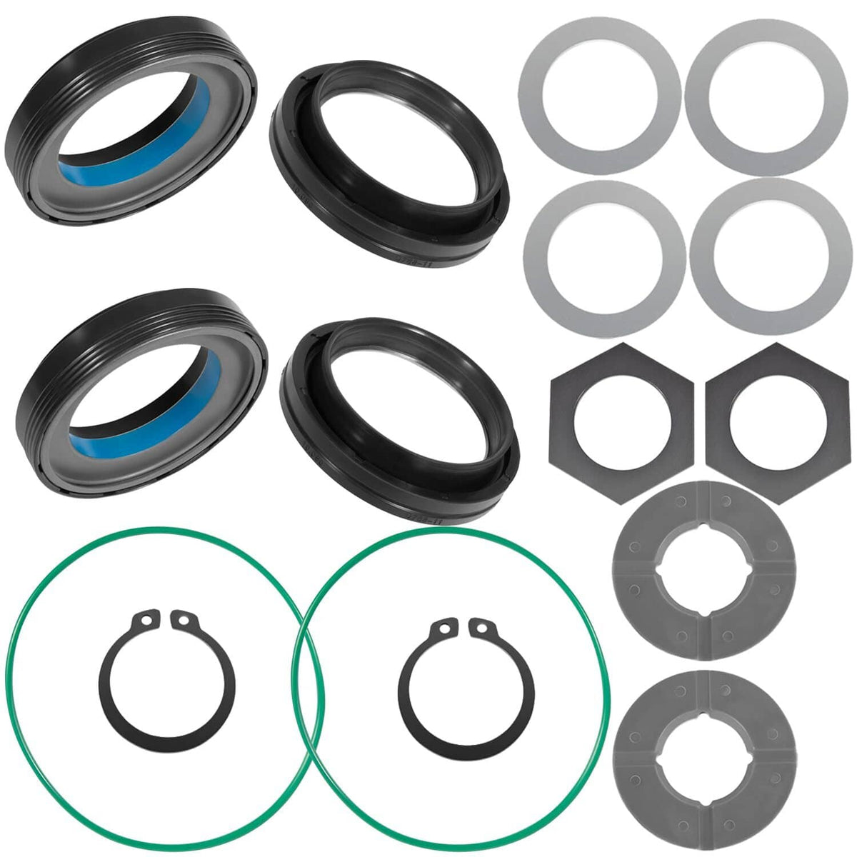 Solid Spare Front Axle Knuckle Tube Seal Kit & Thrust Washer Snap Ring for Ford F250 F350