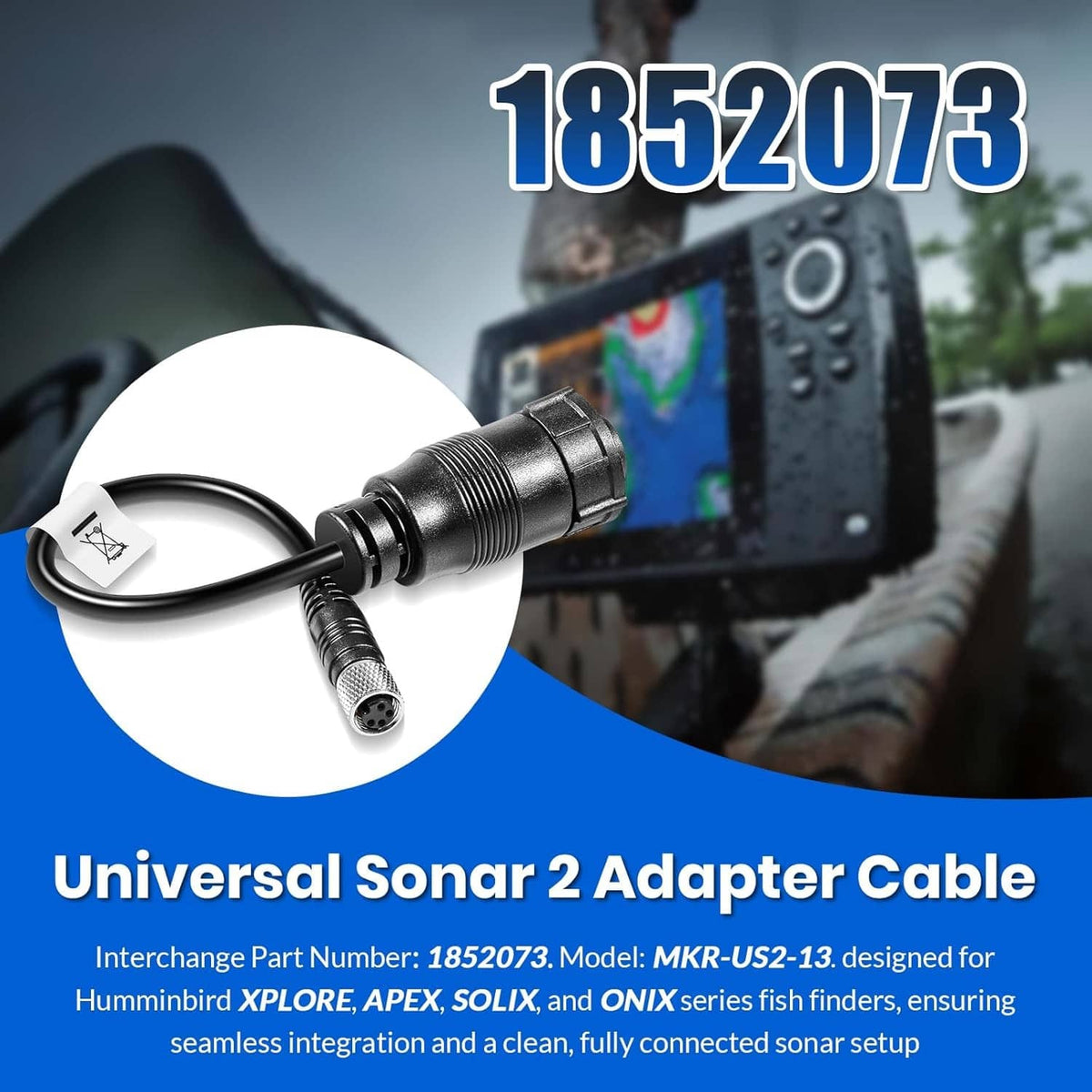Solidspare 1852073 MKR-US2-13 Universal Sonar 2 Adapter Cable for Humminbird XPLORE APEX