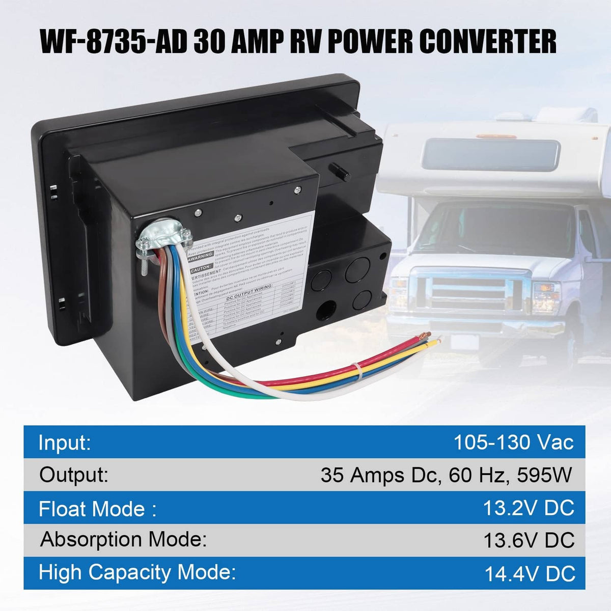 Solidspare for rv,Camper,caravans WF-8735-AD 30 amp rv power Converter Battery Chargers