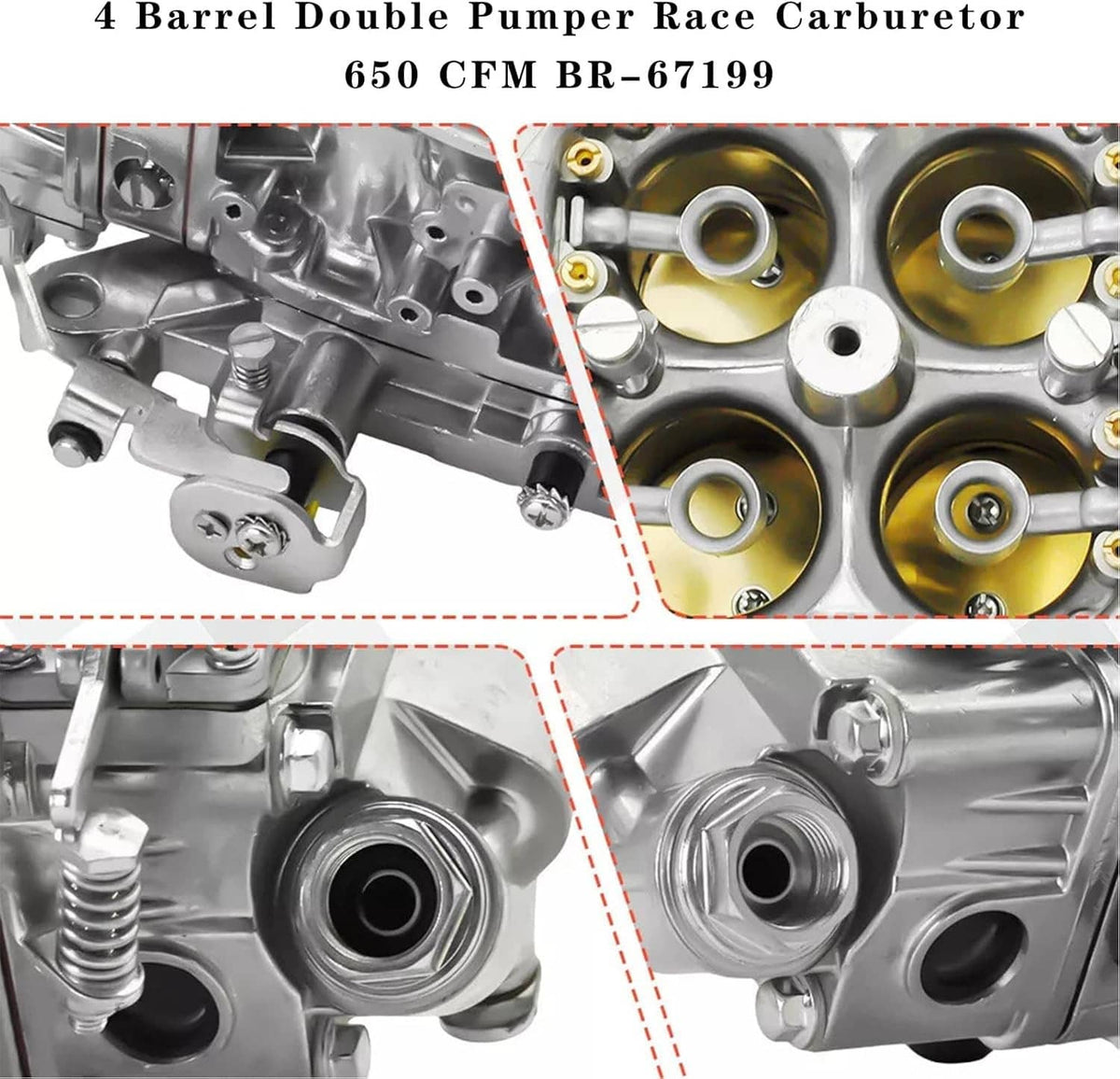 Solidspare BR-67199 For Holley Quick Fuel 650CFM Performance Carburetor Race Double Pumper