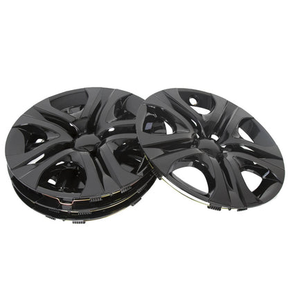 Solid Spare 4X17'' Gloss Black Snap On Hubcaps Wheel Rims Cover For 2013-2018 Toyota Rav4