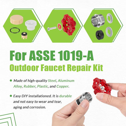 Solidspare for ASSE 1019-A Outdoor Faucet Repair Kit w/VACVBKX1B Vacuum Breaker kit, 2 Pack