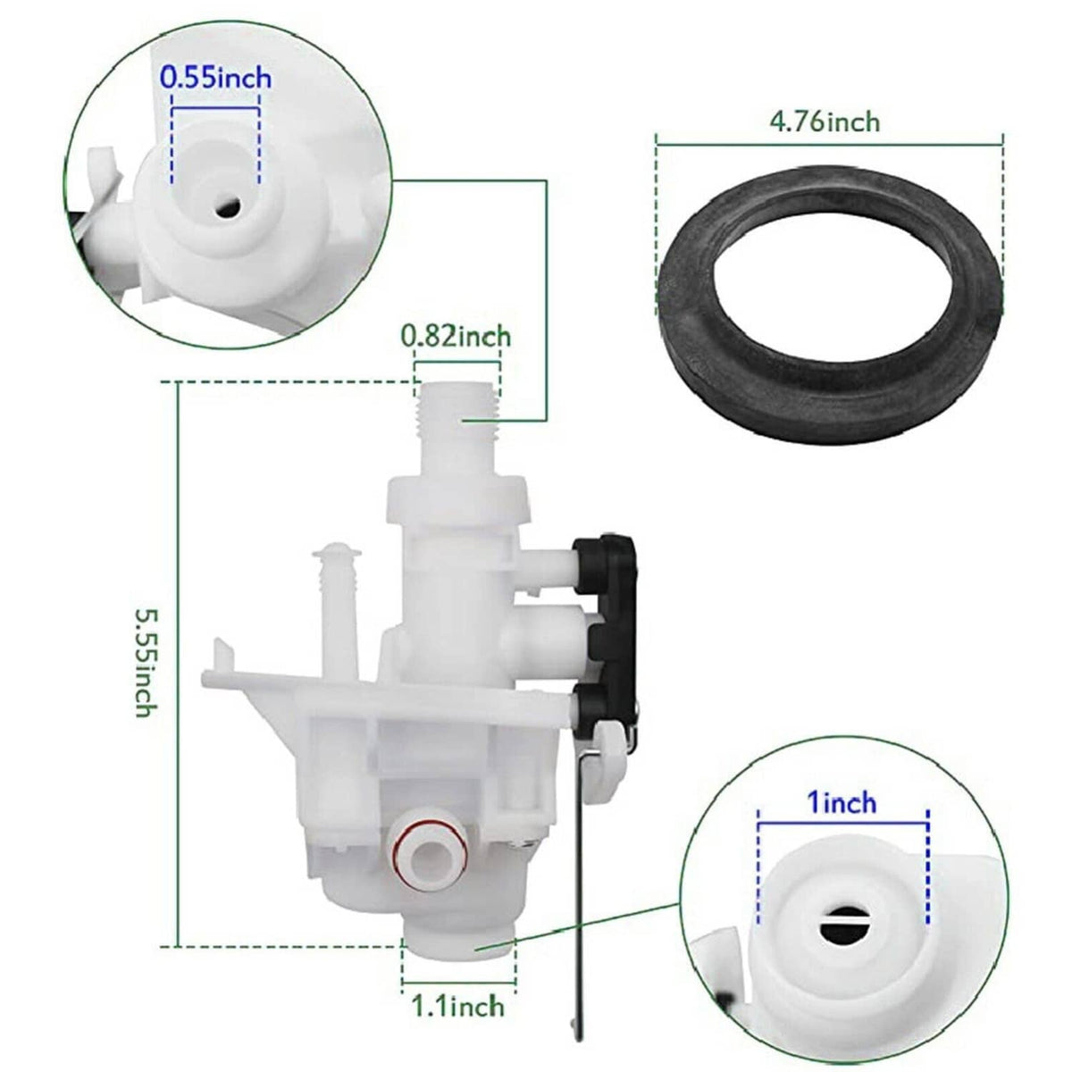 Solidspare Upgraded For RV Thetford Aqua Magic V Toilet Water Valve Replacement Part# 31705