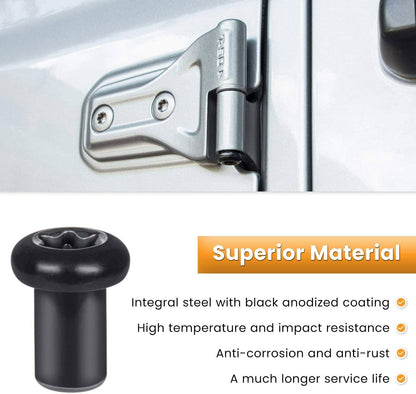 Solid Spare Door Hinge Nuts for Jeep Wrangler JK JL Sports Sahara Freedom Rubicon 2007-2020