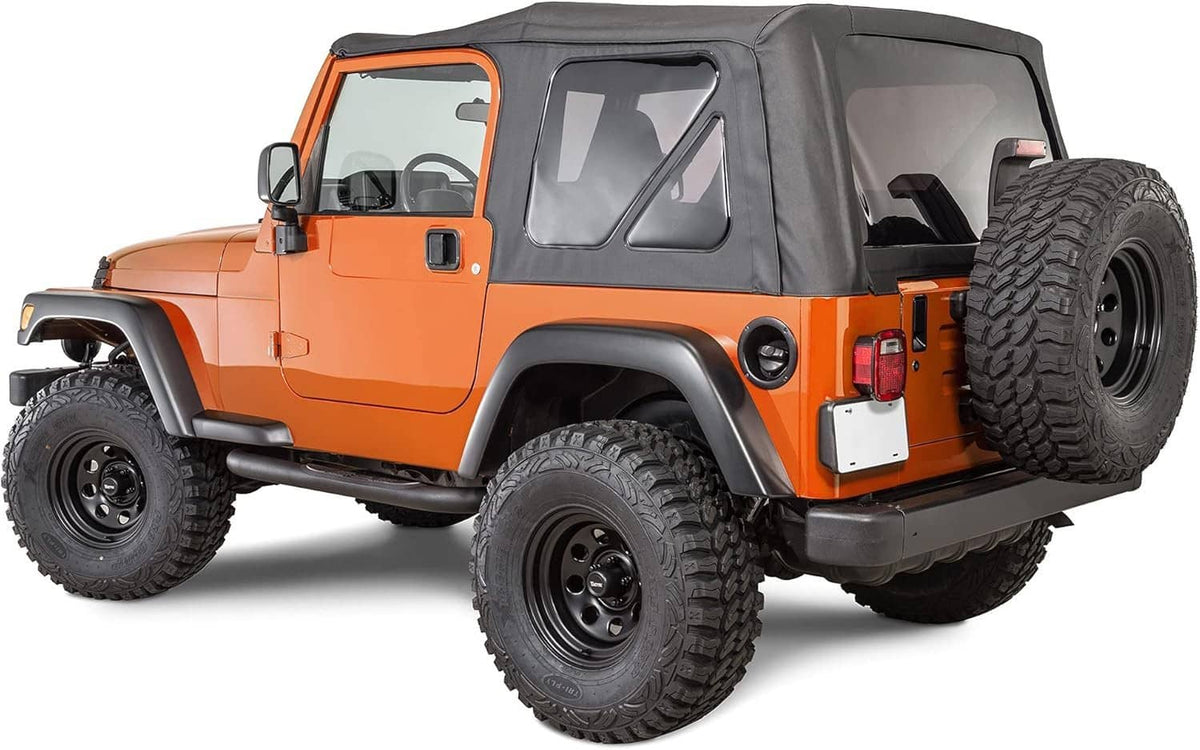 Solidspare 4Pcs For 1997-2006 Jeep Wrangler TJ Premium Rear Soft Top + Upper Skins