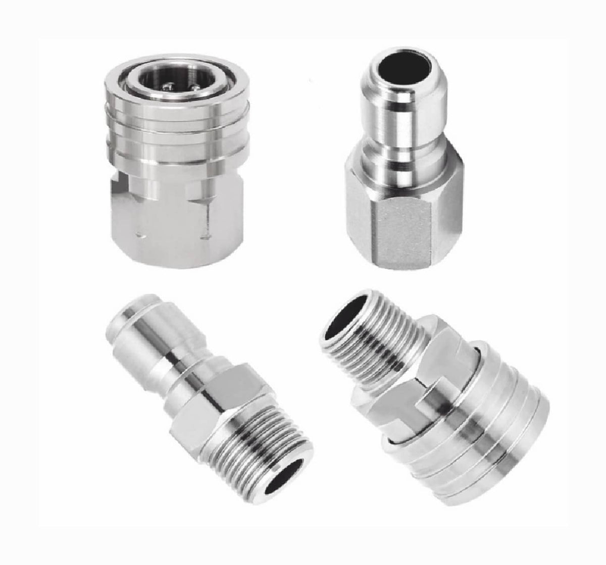 Solid Spare 2 Sets NPT 1/4 Inch Pressure Washer Coupler Quick Connect Plug Fitting Adapter