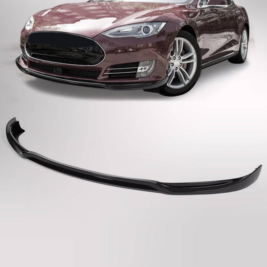 Solid Spare Glossy Black Front Bumper Lip Spoiler Splitter w/Hardware For Tesla S 2012-2016