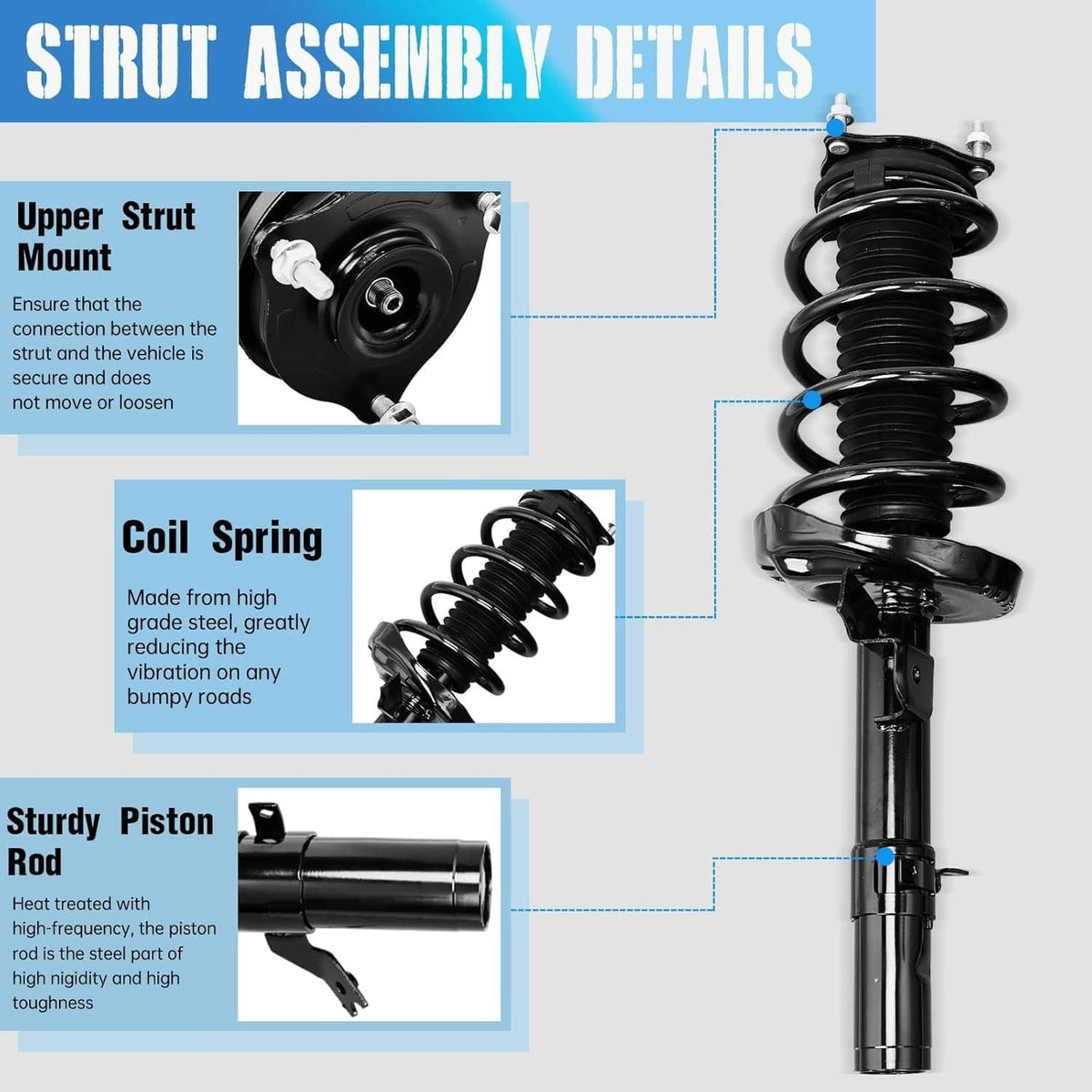 Solidspare Pair Front LH+RH Shock Absorbers w/Electric For 2017-2020 Acura MDX 51610TRXA03