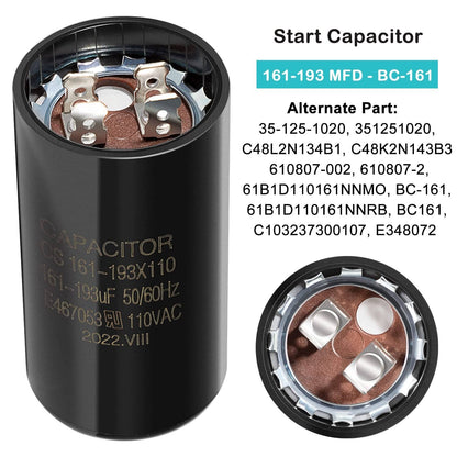 Solid Spare Pool Pump Start Capacitor 161-193 uf/MFD for Hayward Super Pump 0.75,1.0,1.5 HP