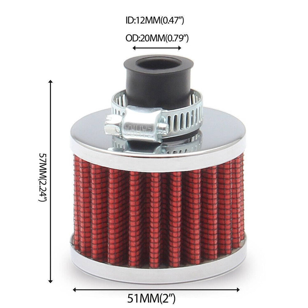 Solidspare NEW 12mm Cold Air Intake Filter Turbo Vent Case Car Breather Valve Cover