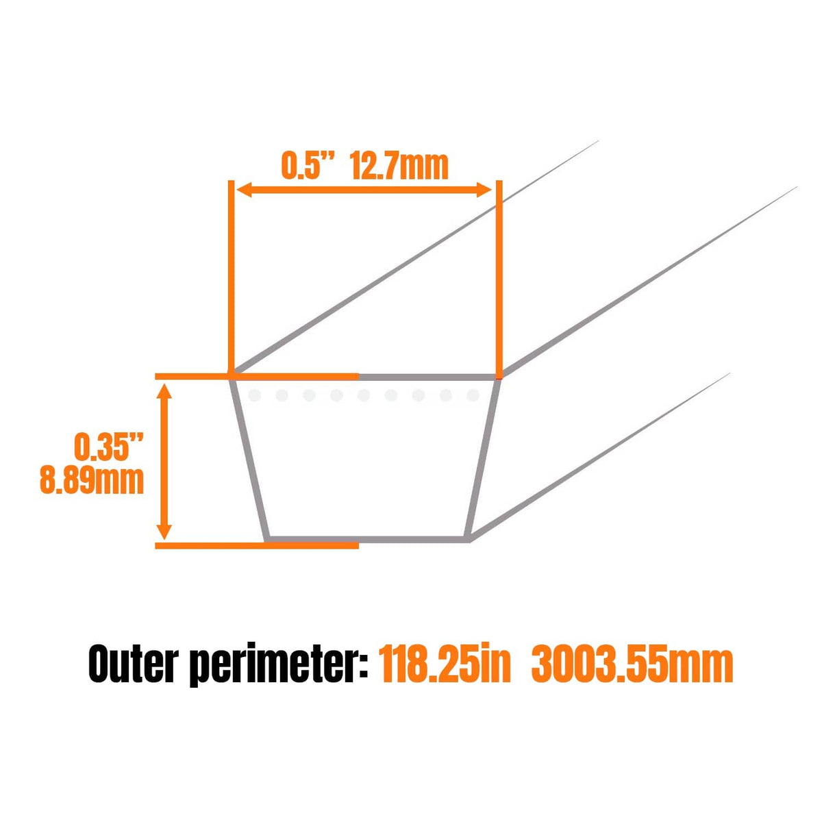 Solidspare 754-04033 954-04033A 75404033 Mower Deck Belt for Cub Cadet LT1045 LT1046 46"