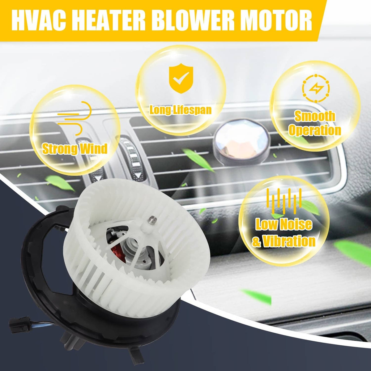 Solidspare Fits 2015-2021 Volkswagen Golf Audi A3 A/C Heater Blower Motor 700341, 5Q1819021