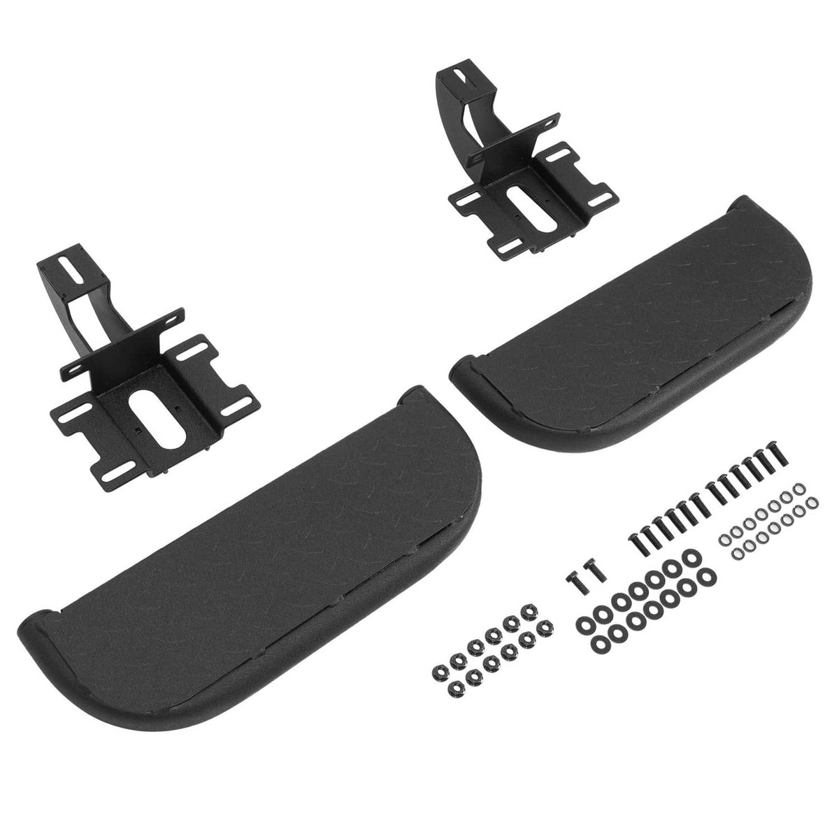 Solid Spare For 07-18 Jeep Wrangler JK Steel Side Hoop Steps Nerf Bar Running Boards 2-Door