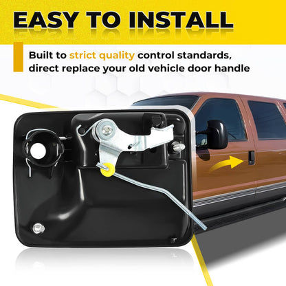 Solid Spare Door Handle Exterior Outer Front Left LH For Ford F-250 F-350 Super Duty 1998-16
