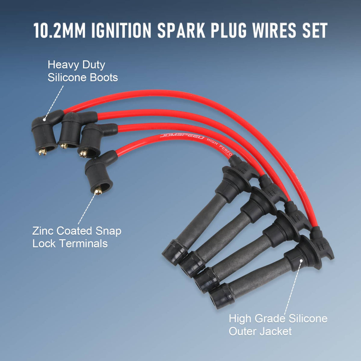 Solidspare JDMSPEED Red Ignition Spark Plug Wires Set FOR Mazda Miata 1990-2000 1.6L 1.8L