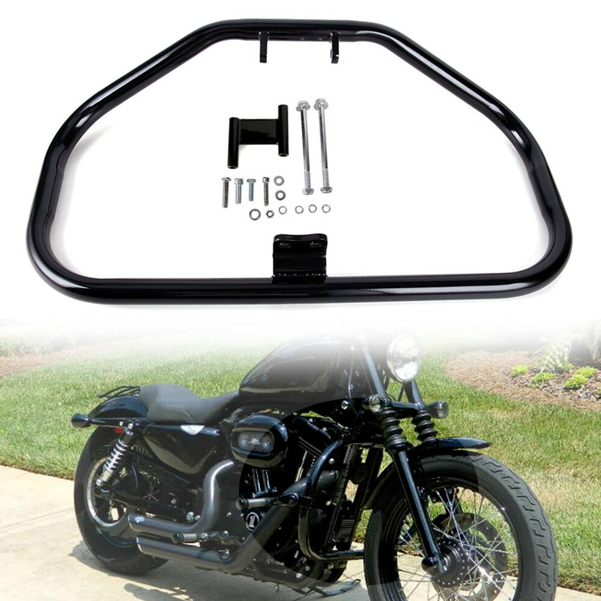 Solidspare For Harley Sportster 883 1200 1984-2003 Black Highway Engine Guard Crash Bar