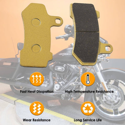 Solid Spare Front & Rear Ceramic Brake Pads For Harley Davidson FLHX Street Glide 2008-2015